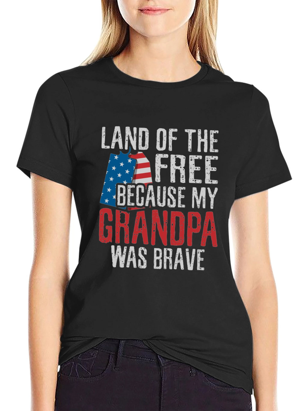 Land of the Free Grandpa Patriotic T-Shirt