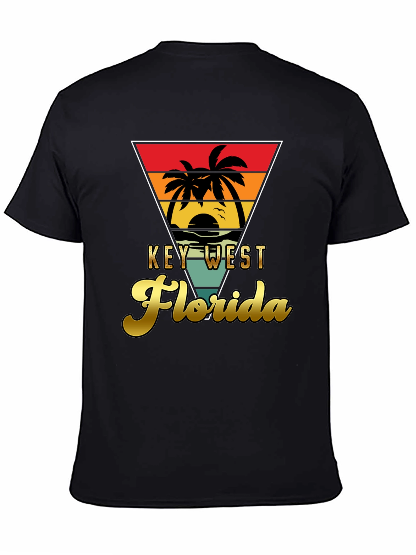 Key West Florida T-Shirt Retro Palm Tree Sunset Tee