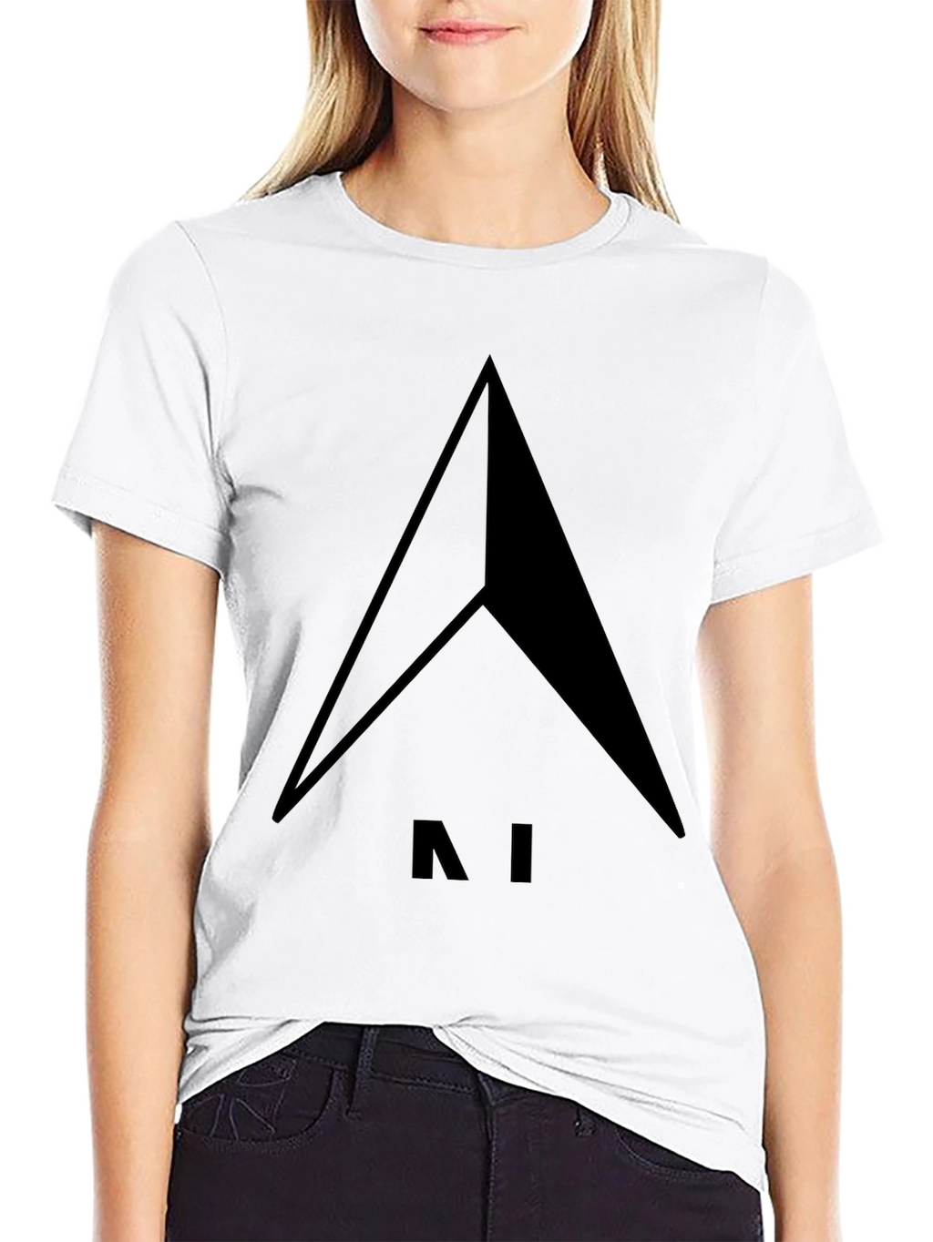 Modern Minimalist AI Arrow Black T-Shirt