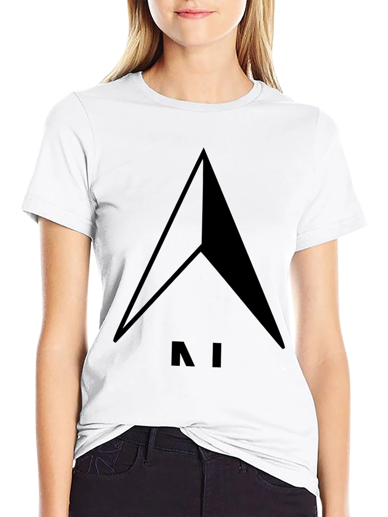 Modern Minimalist AI Arrow Black T-Shirt