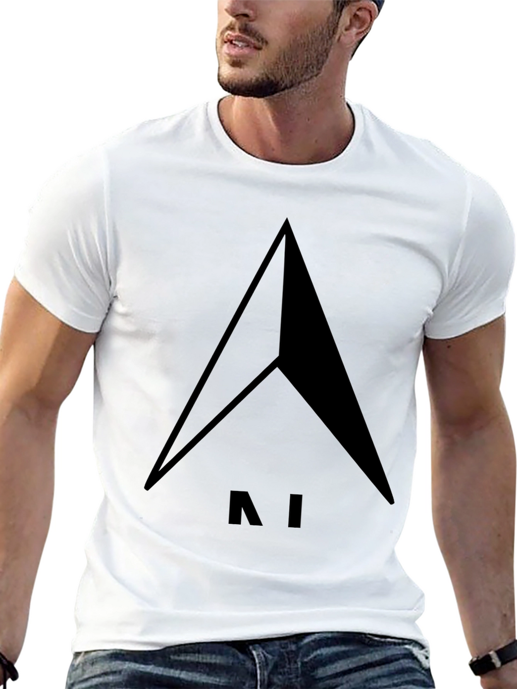 Modern Minimalist AI Arrow Black T-Shirt