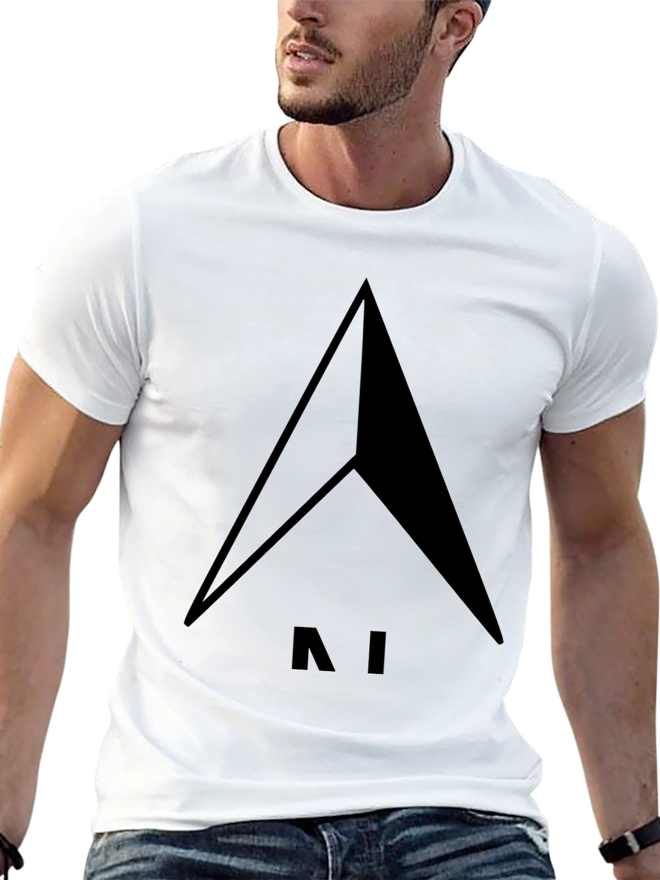 Modern Minimalist AI Arrow Black T-Shirt