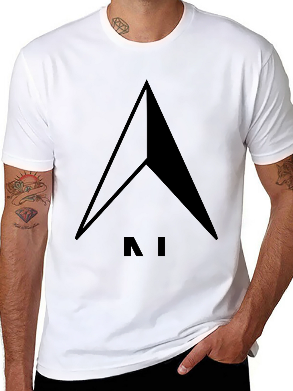 Modern Minimalist AI Arrow Black T-Shirt