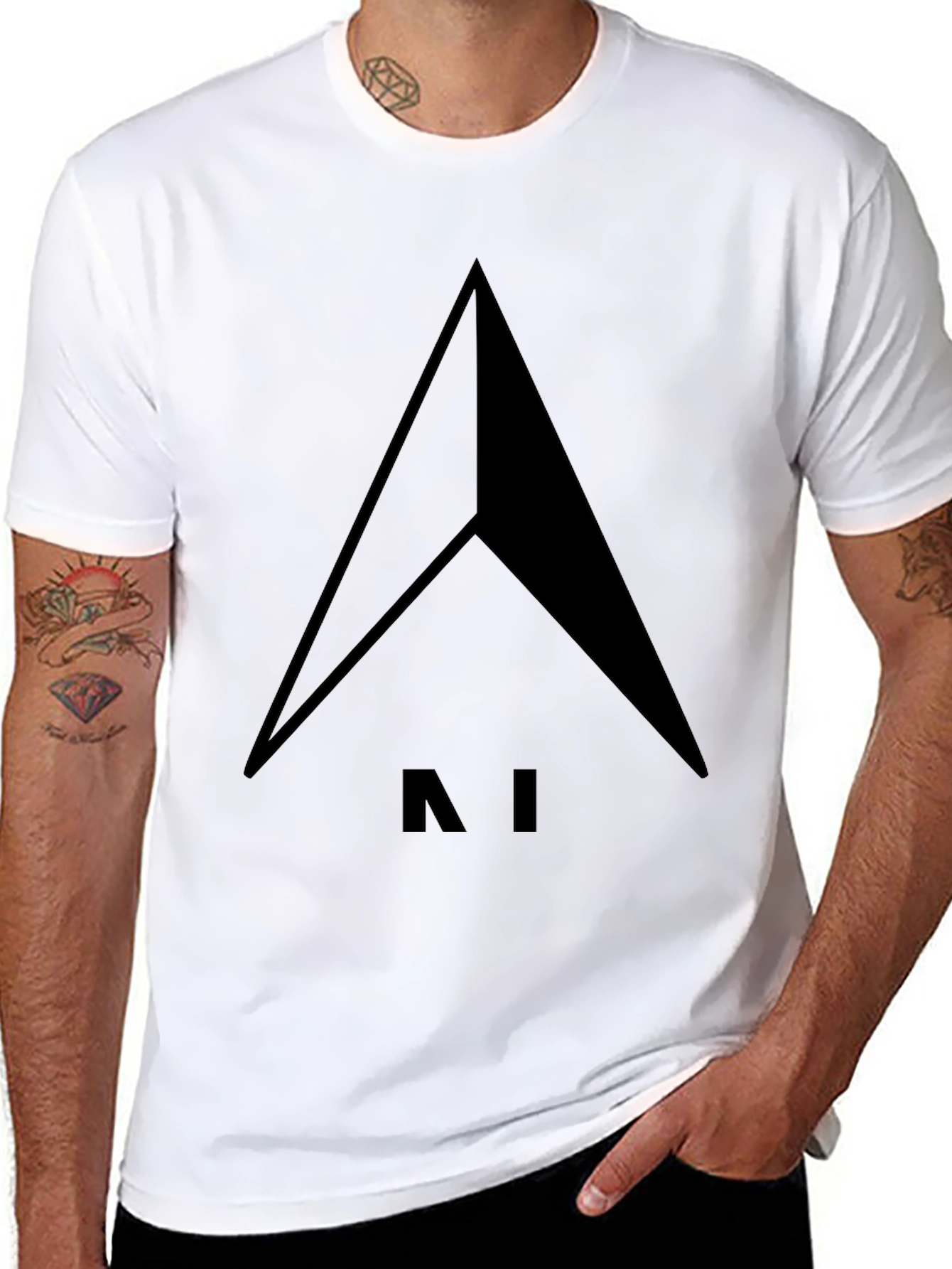 Modern Minimalist AI Arrow Black T-Shirt