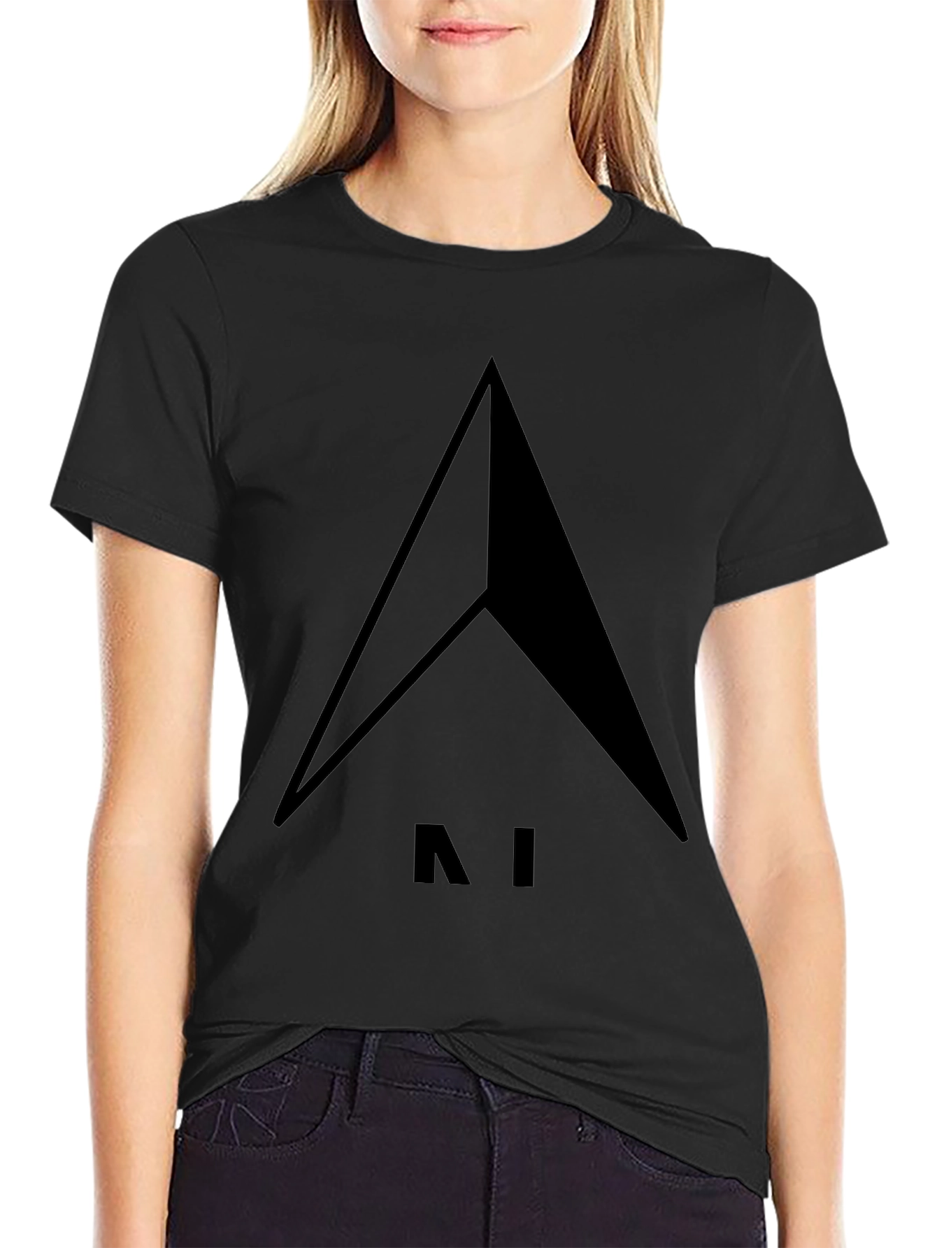 Modern Minimalist AI Arrow Black T-Shirt