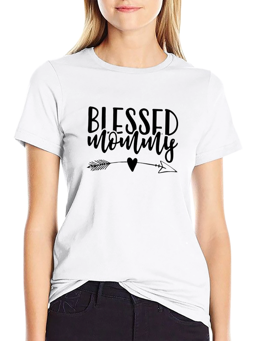 Blessed Mommy Graphic T-Shirt - Black