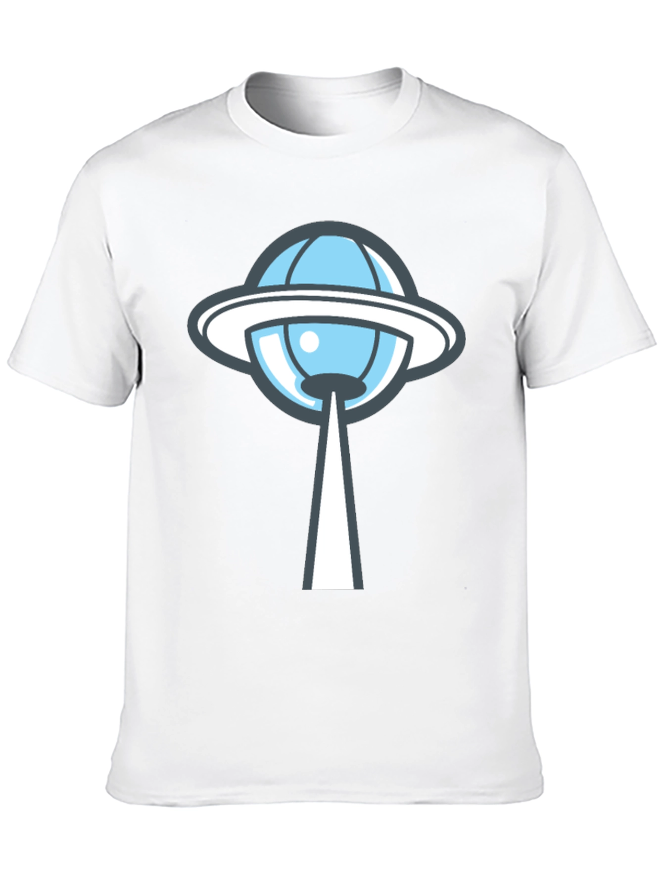 UFO Abduction Graphic Tee - Black Cotton T-Shirt
