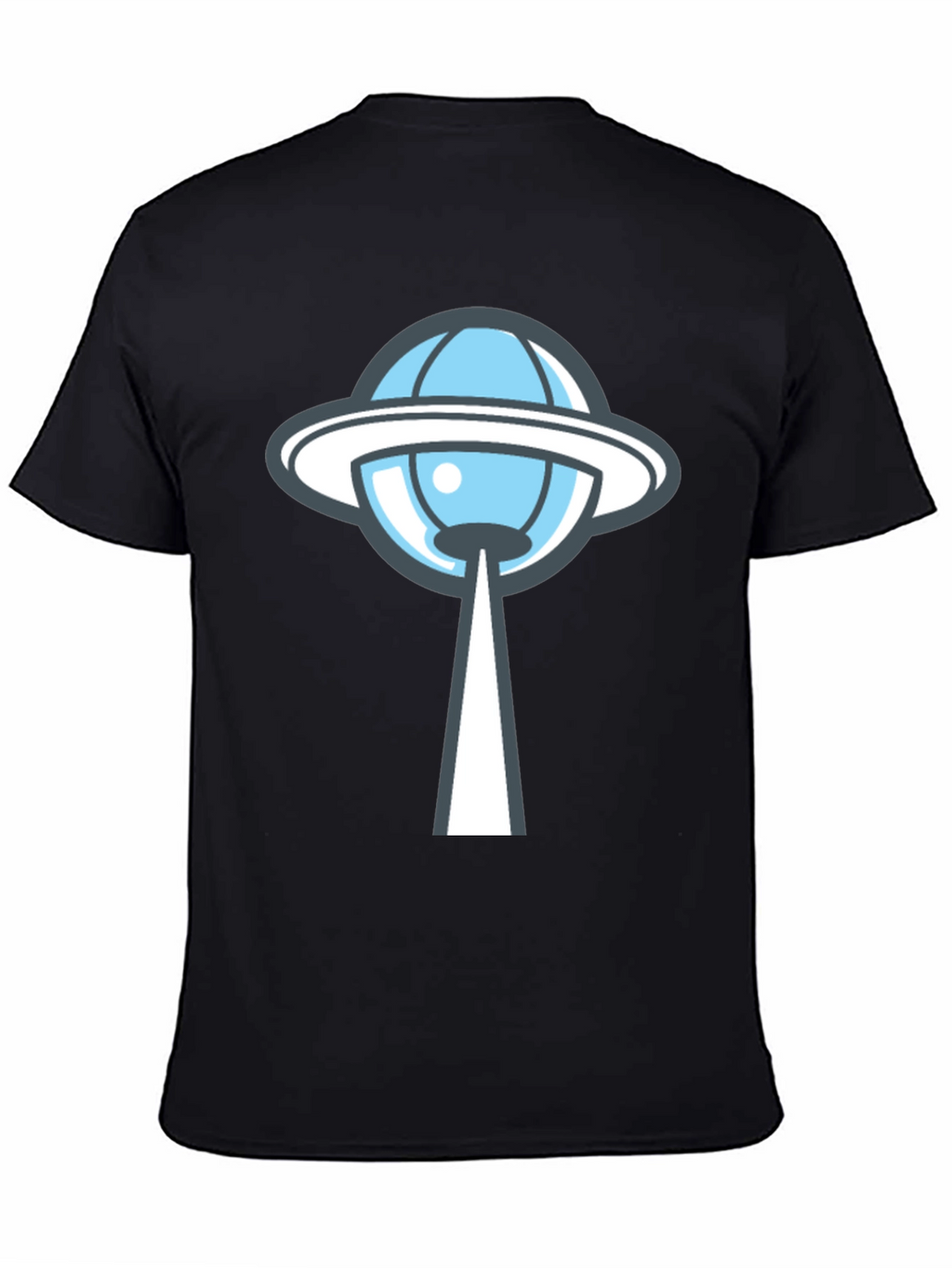 UFO Abduction Graphic Tee - Black Cotton T-Shirt