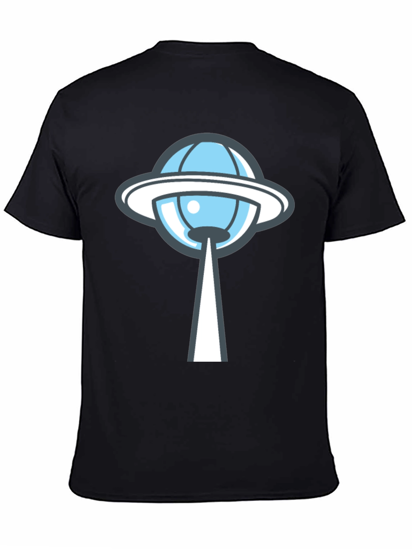UFO Abduction Graphic Tee - Black Cotton T-Shirt