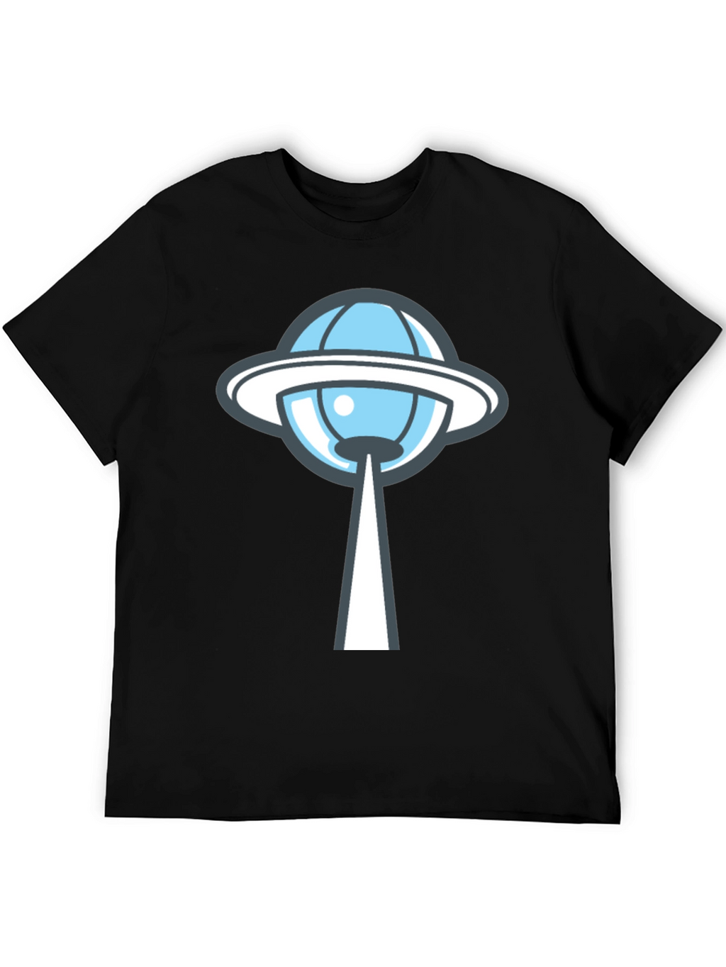 UFO Abduction Graphic Tee - Black Cotton T-Shirt