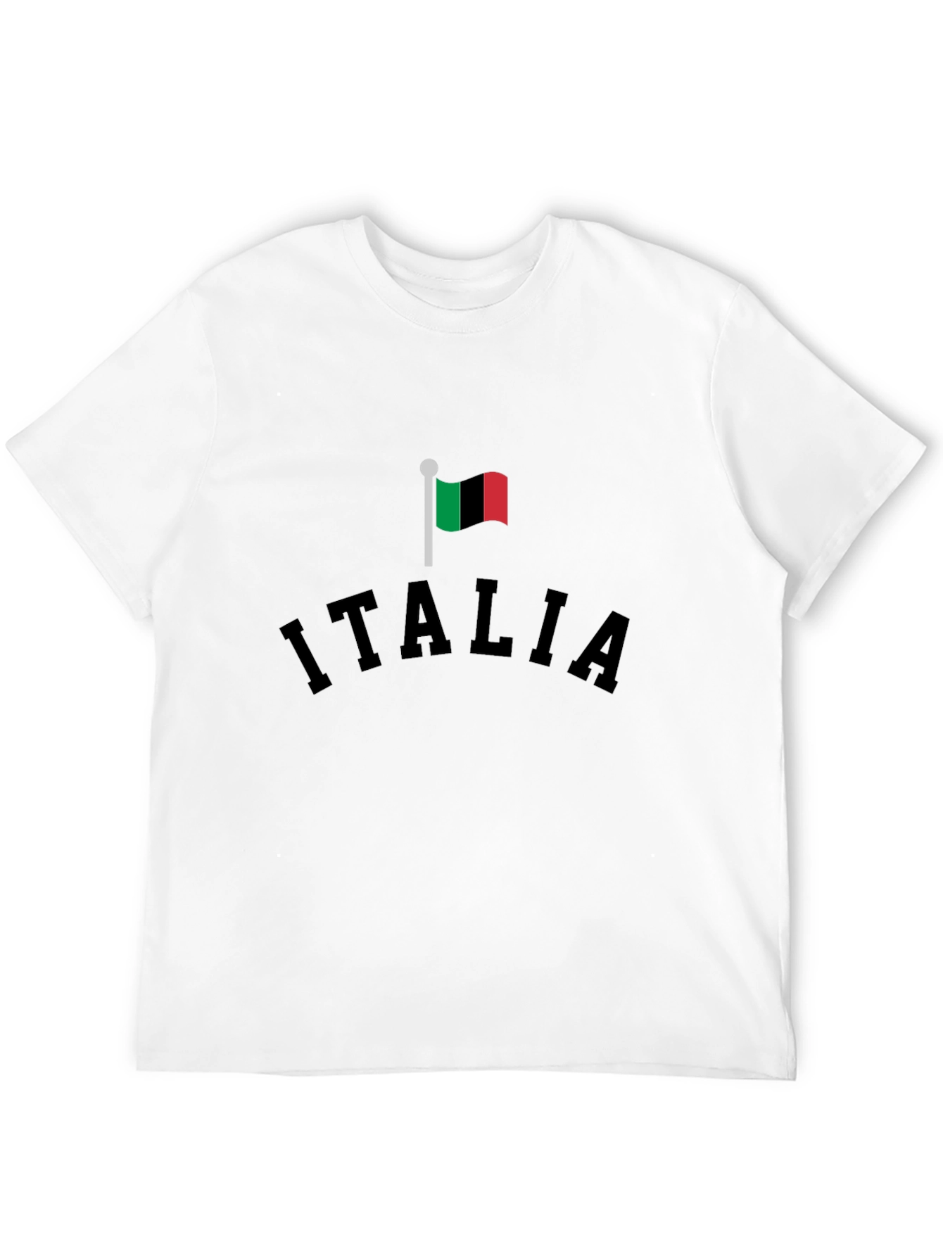 Italia Flag Graphic Black T-Shirt