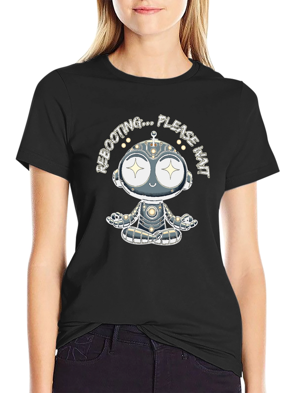 Rebooting Robot Graphic Tee - Black