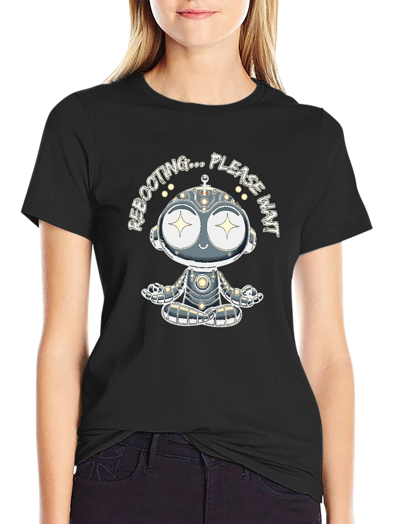 Rebooting Robot Graphic Tee - Black