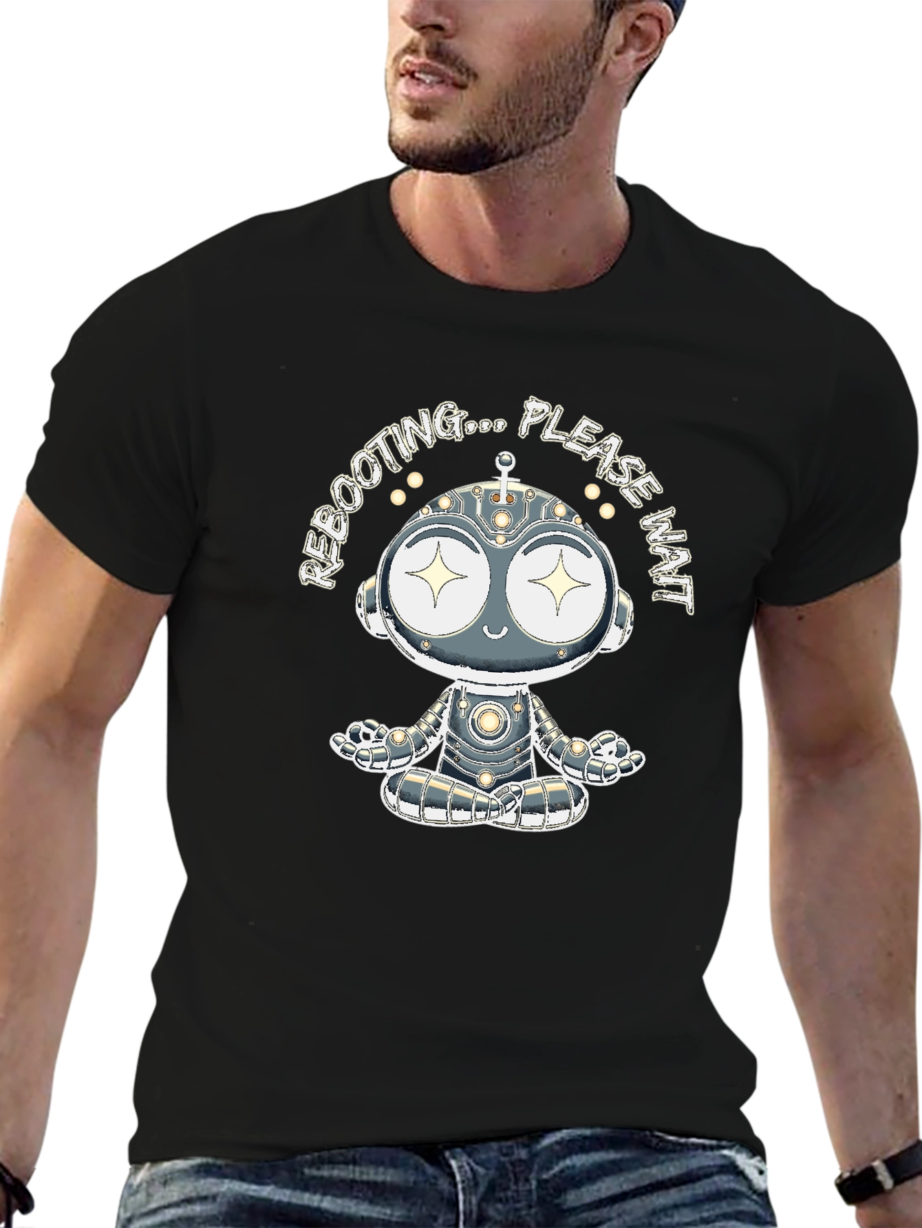 Rebooting Robot Graphic Tee - Black