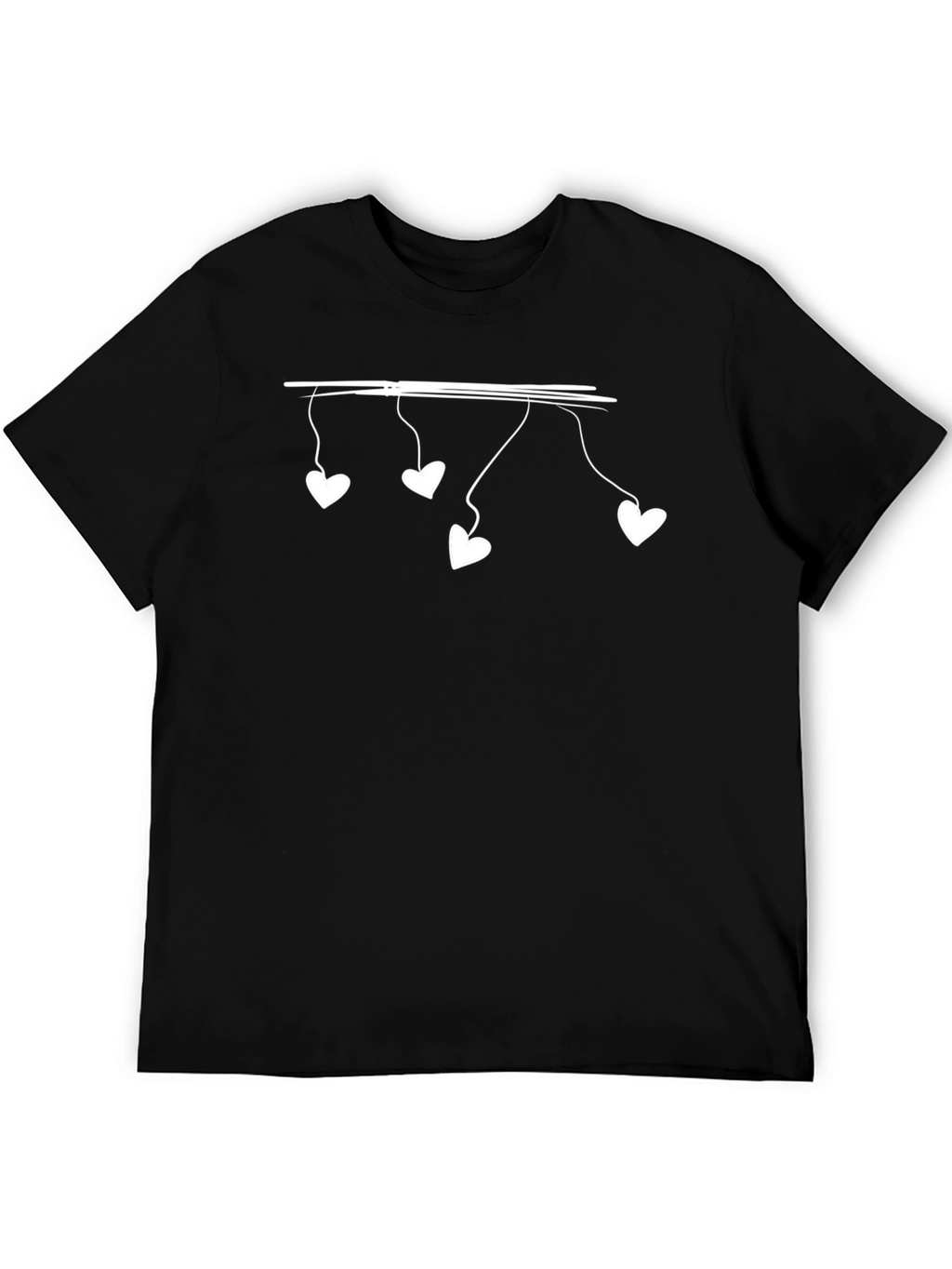 Heart String Tee - Mens Black Graphic T-Shirt