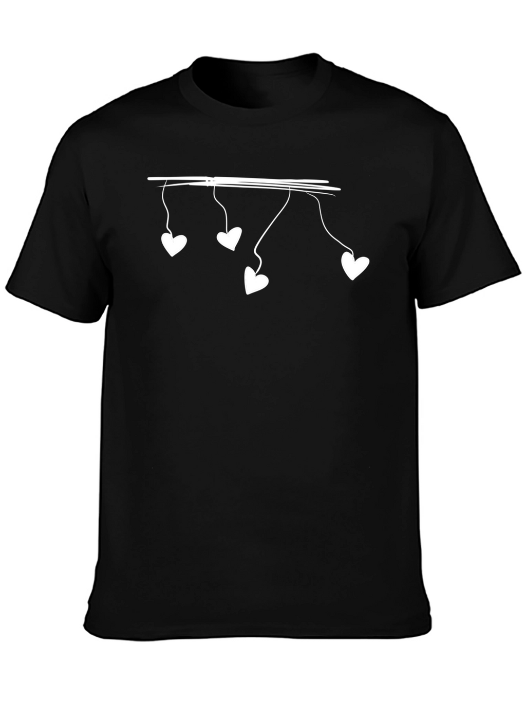 Heart String Tee - Mens Black Graphic T-Shirt