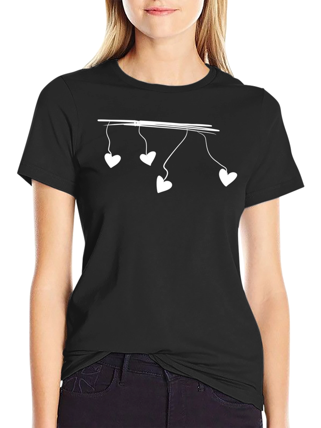 Heart String Tee - Mens Black Graphic T-Shirt