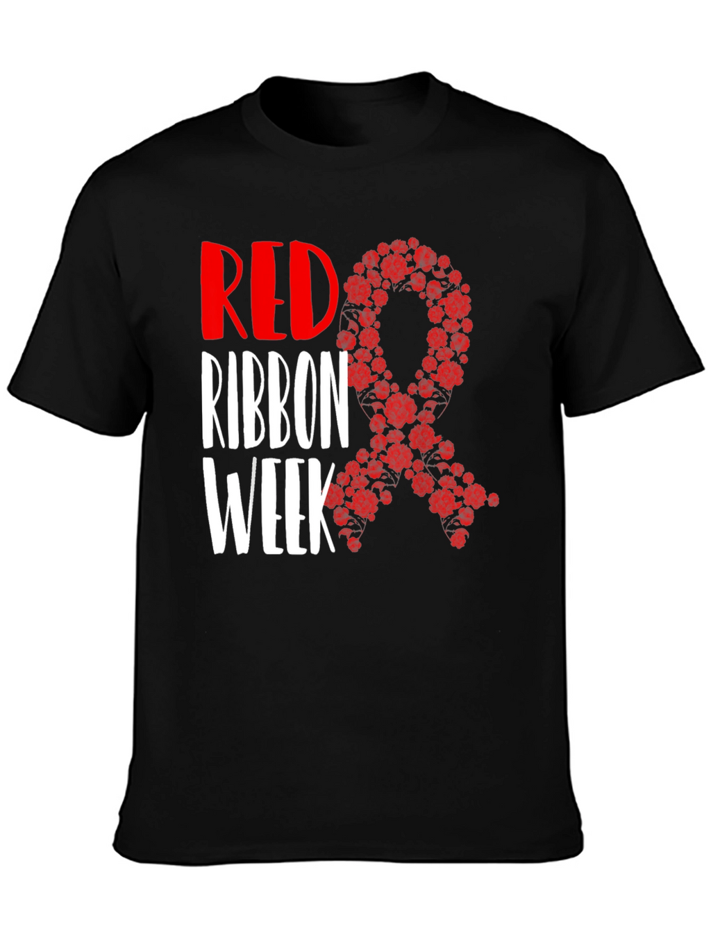 Red Ribbon Week T-Shirt Black