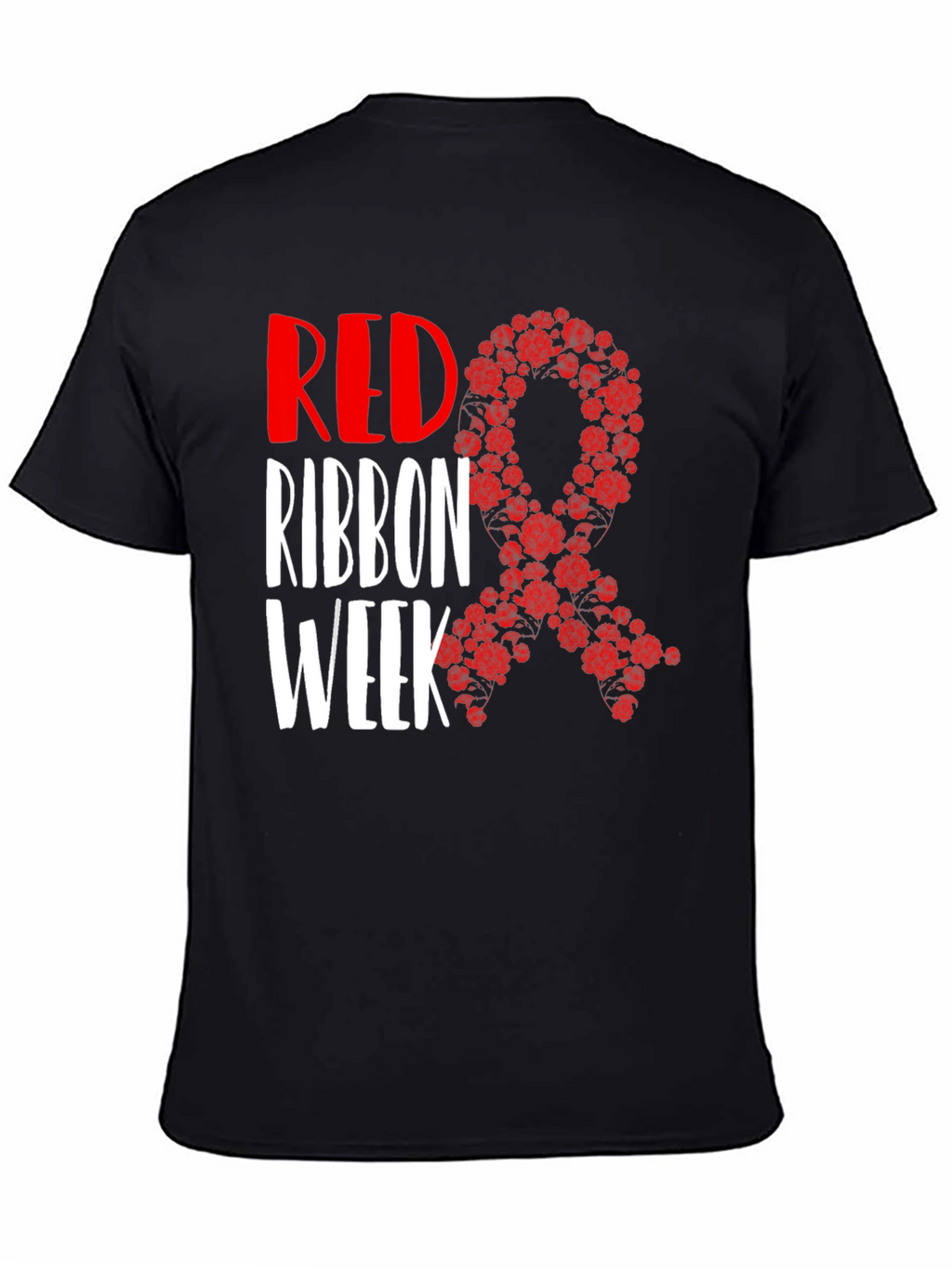 Red Ribbon Week T-Shirt Black