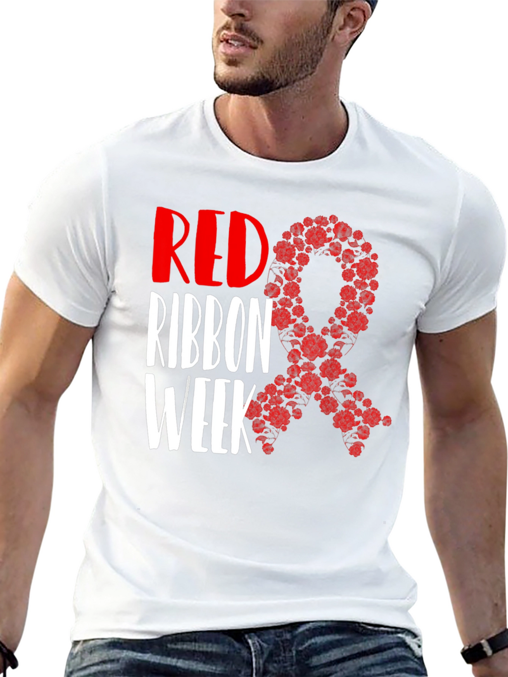 Red Ribbon Week T-Shirt Black