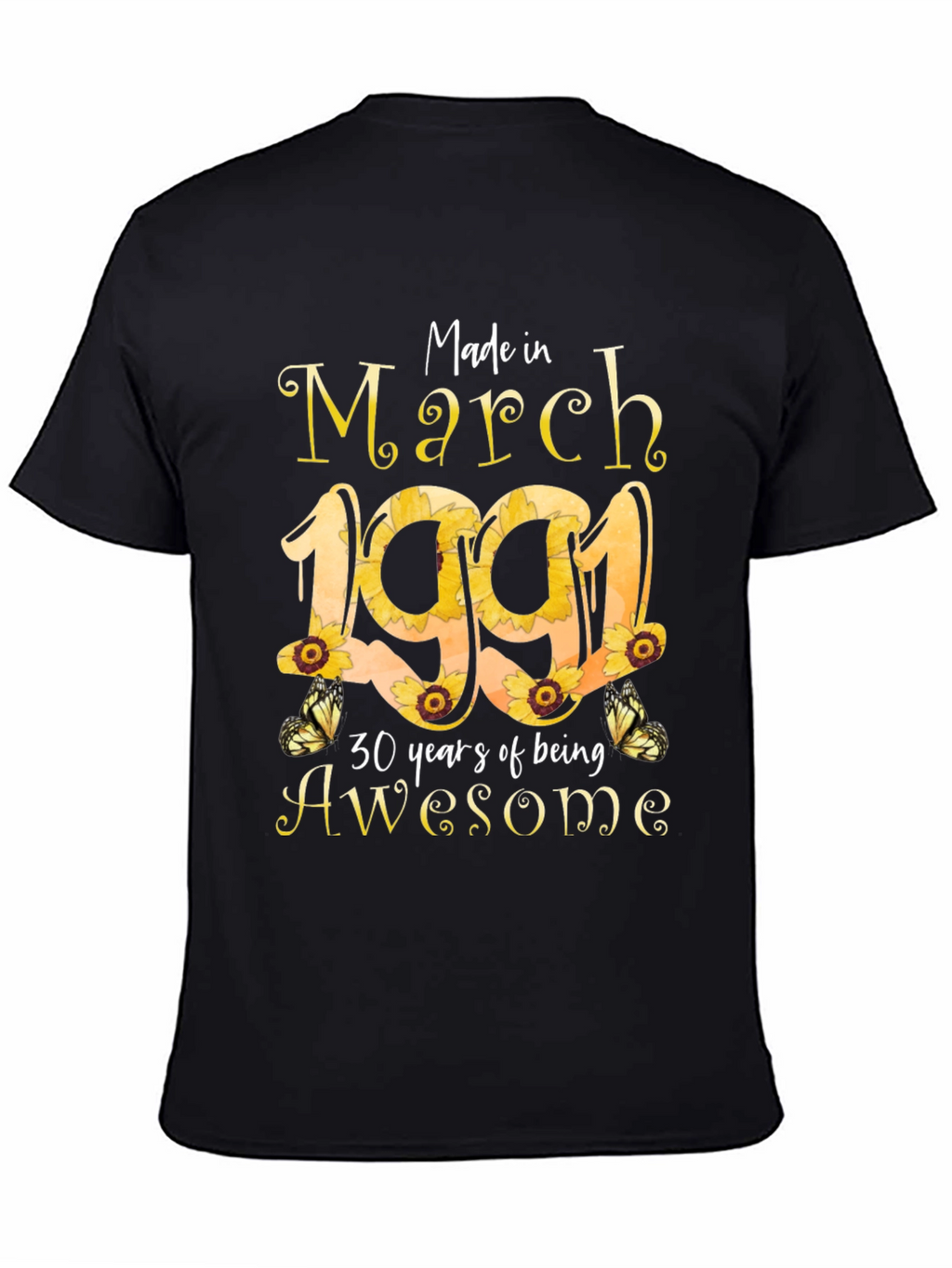 March 1991 Sunflower Birthday T-Shirt
