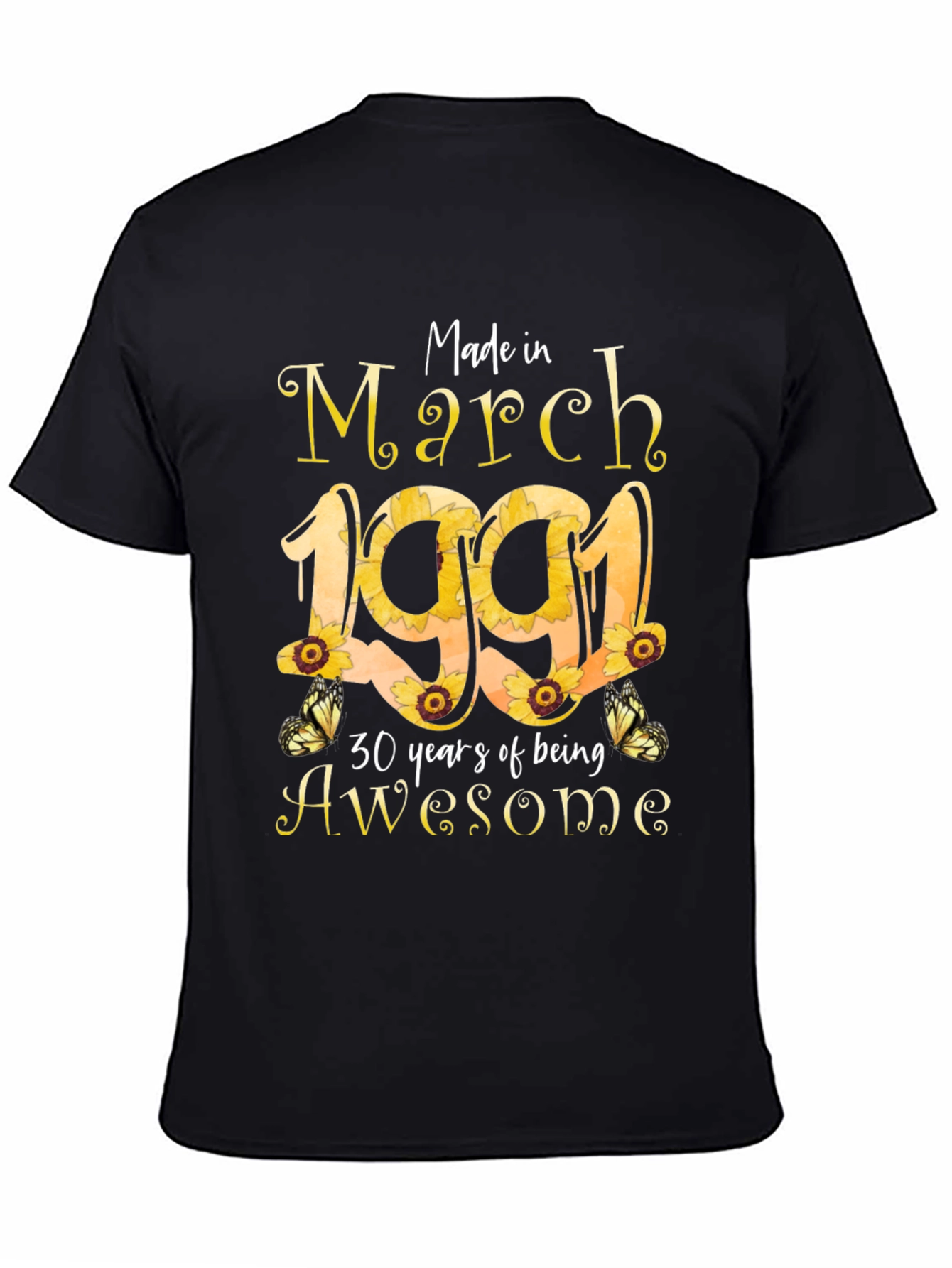 March 1991 Sunflower Birthday T-Shirt