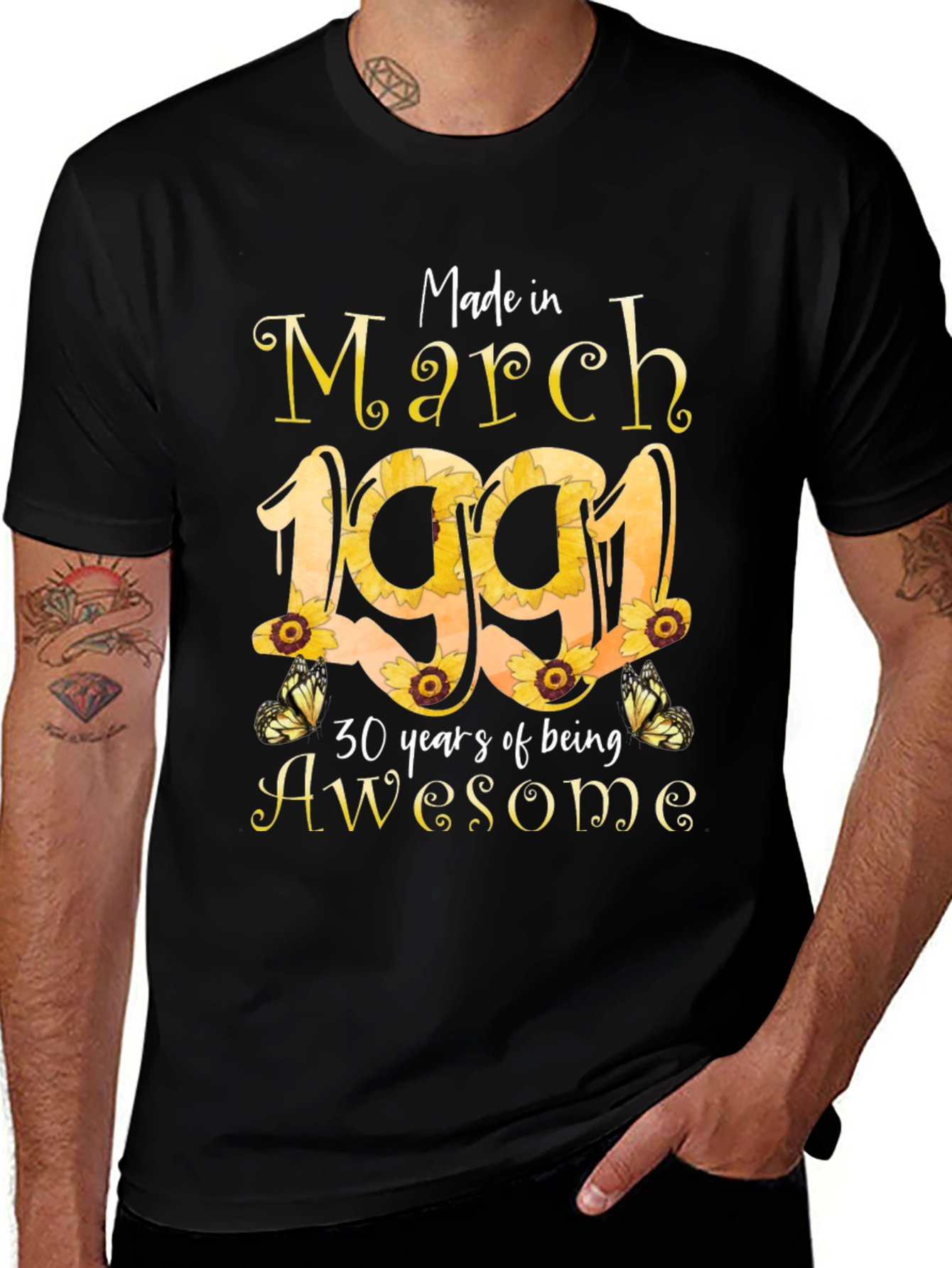 March 1991 Sunflower Birthday T-Shirt