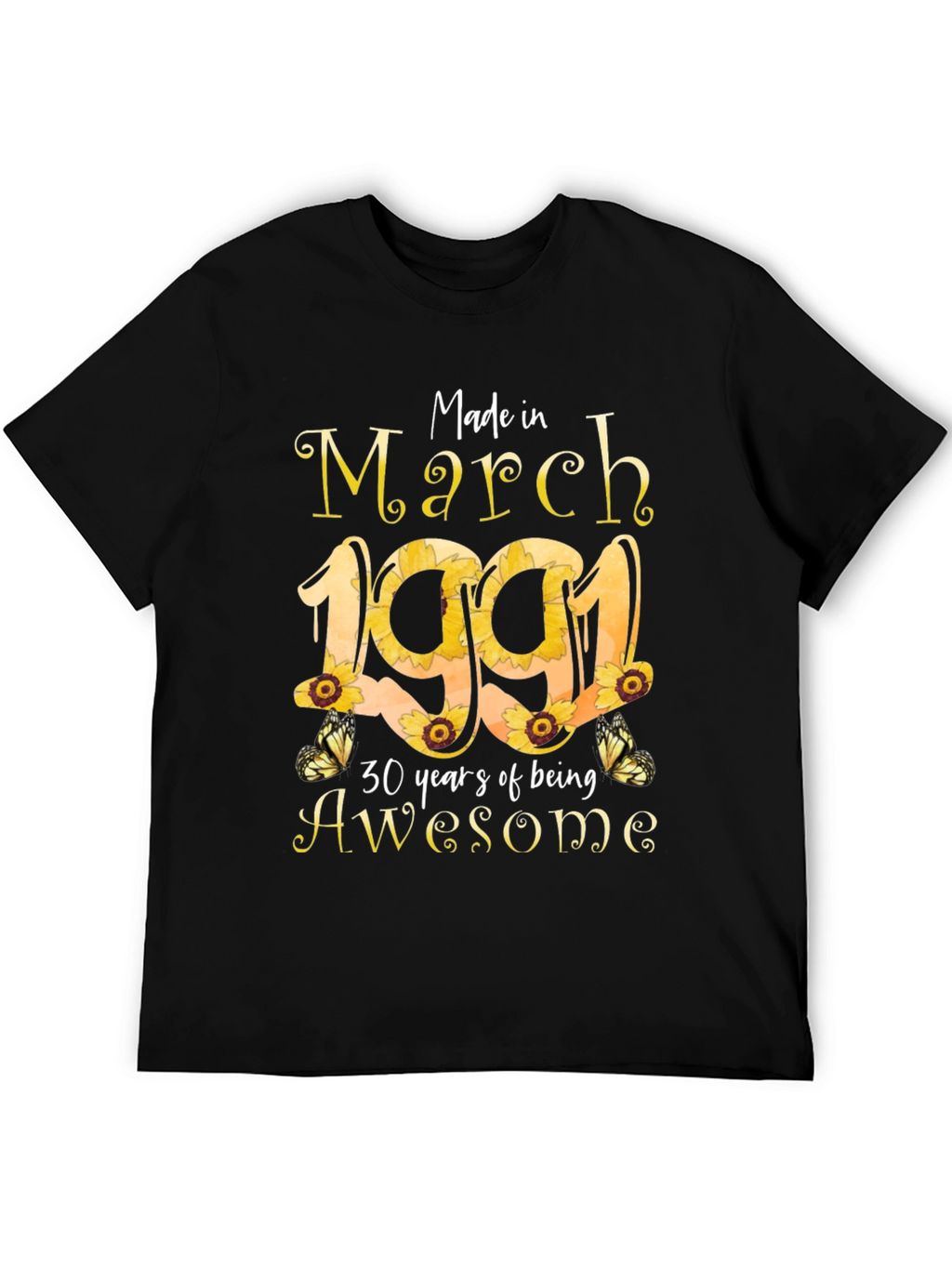 March 1991 Sunflower Birthday T-Shirt