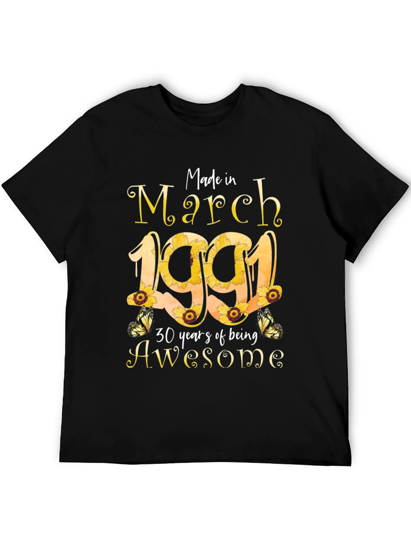 March 1991 Sunflower Birthday T-Shirt