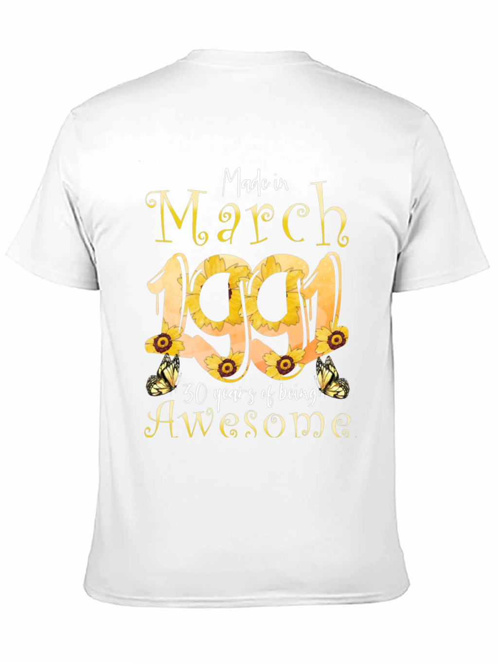 March 1991 Sunflower Birthday T-Shirt