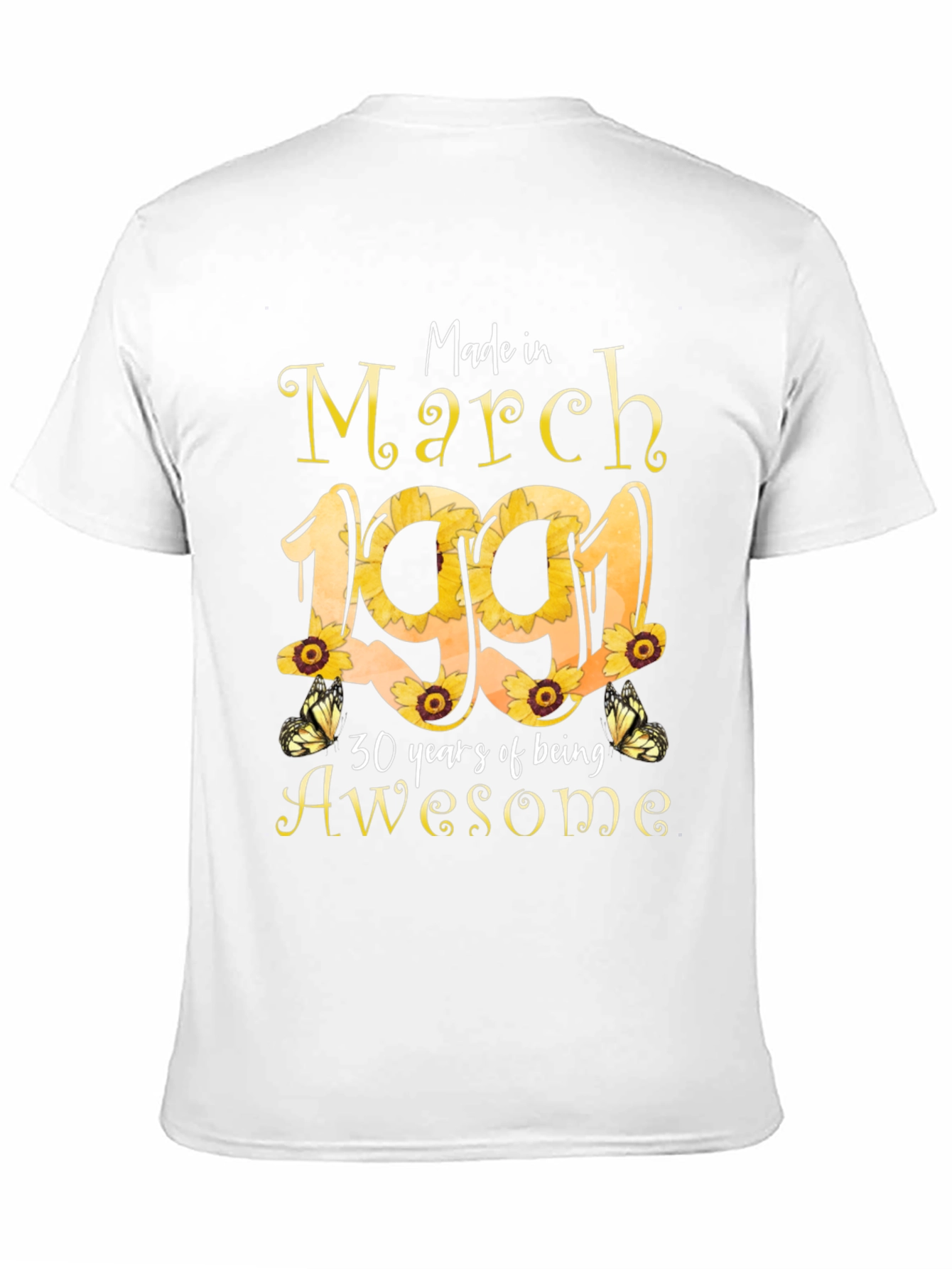 March 1991 Sunflower Birthday T-Shirt