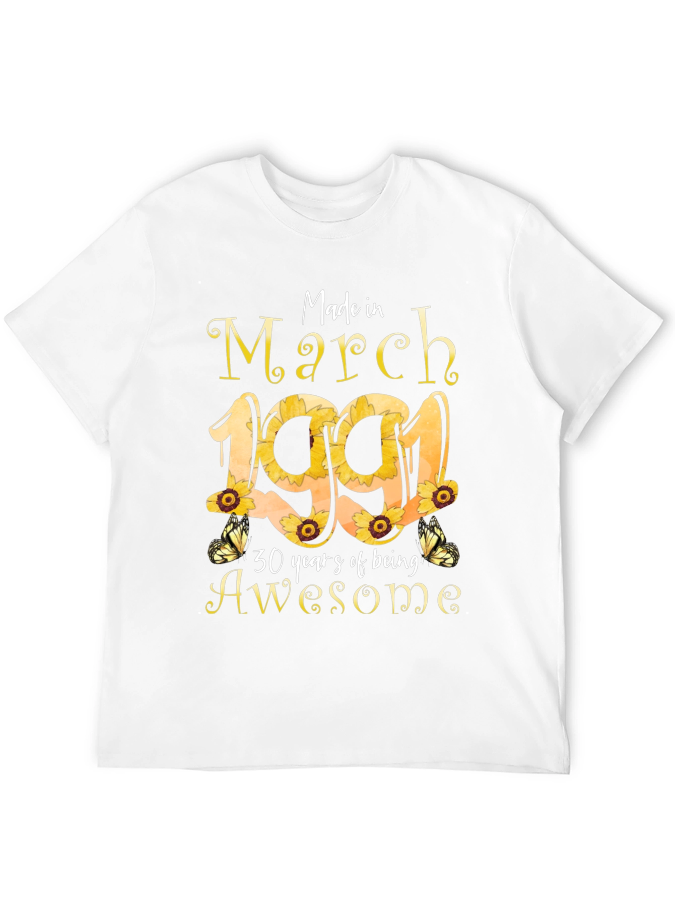 March 1991 Sunflower Birthday T-Shirt