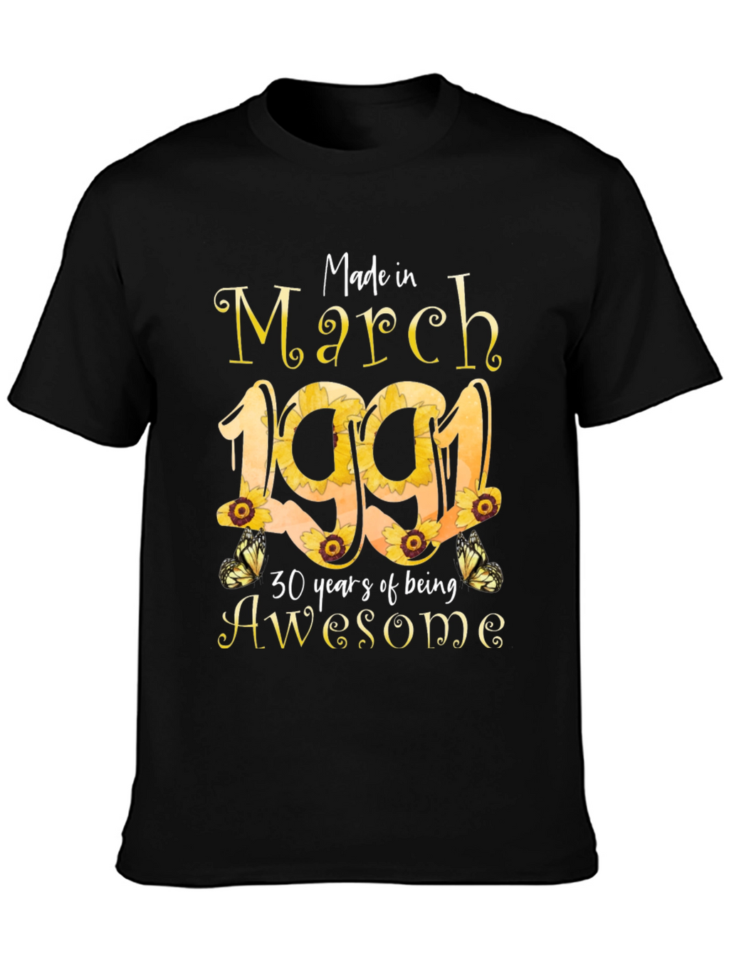 March 1991 Sunflower Birthday T-Shirt