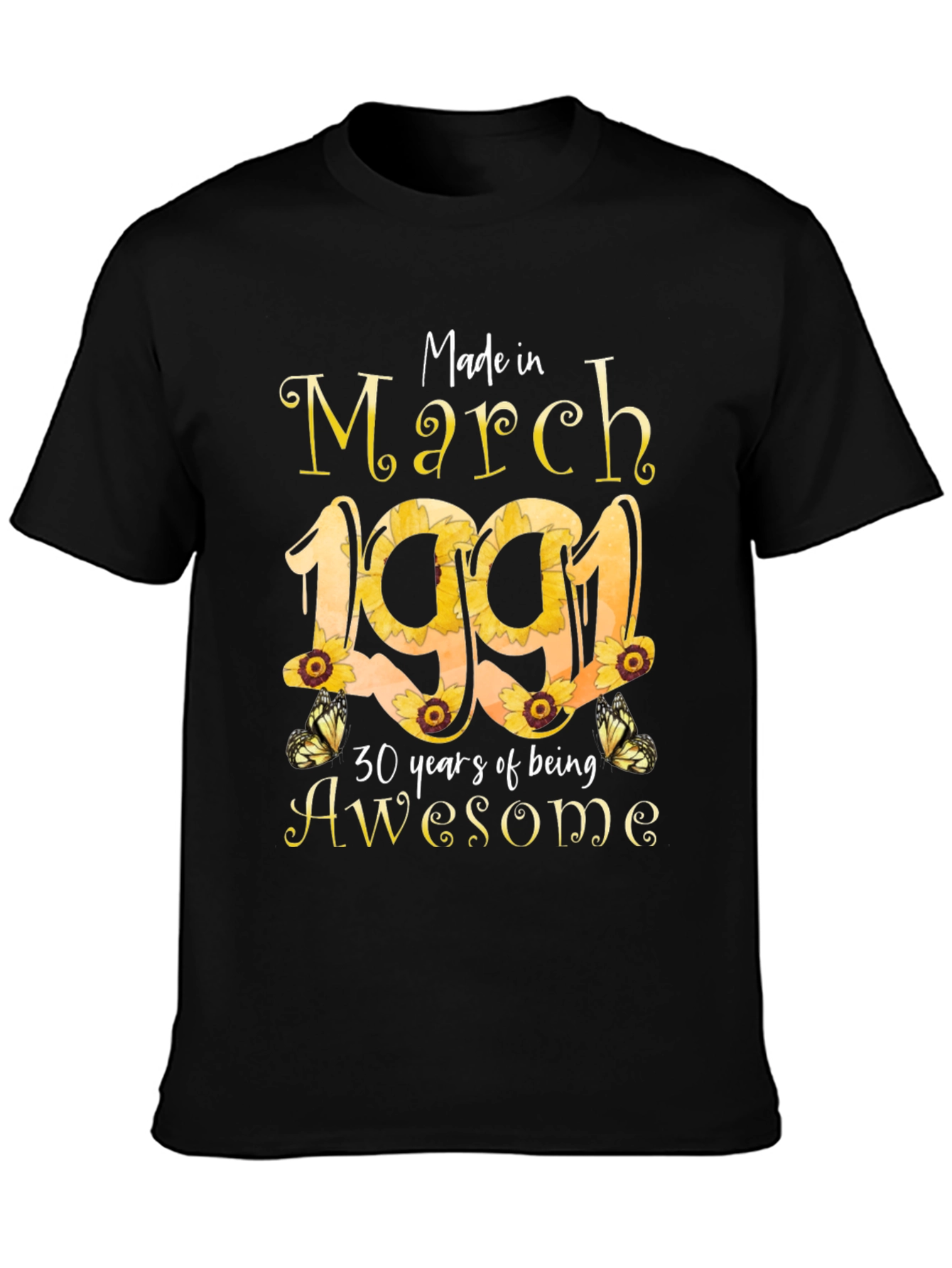 March 1991 Sunflower Birthday T-Shirt
