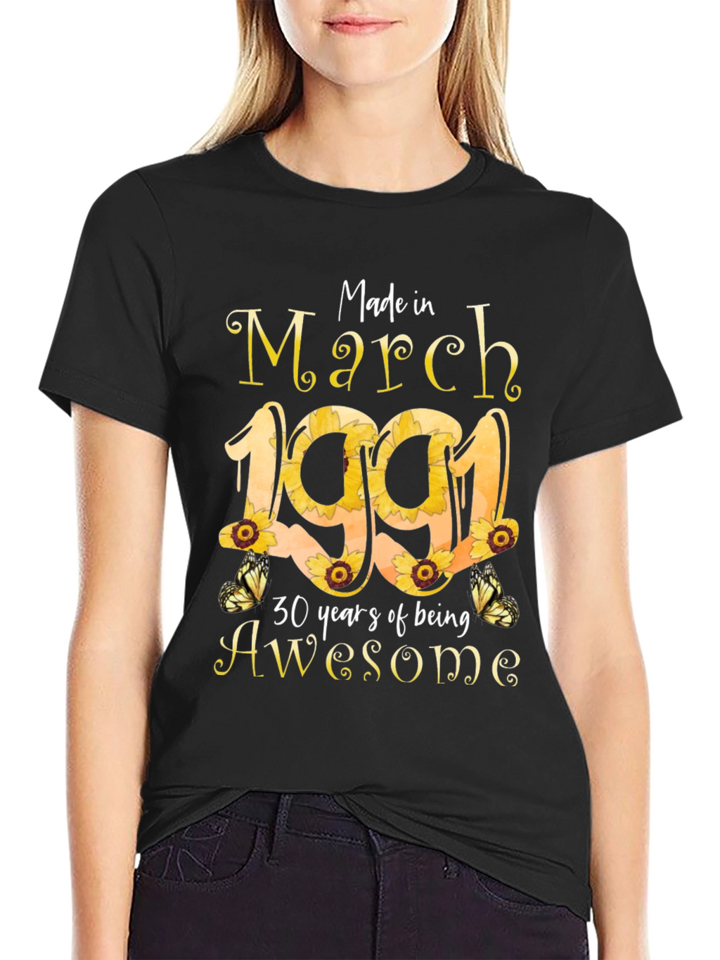 March 1991 Sunflower Birthday T-Shirt