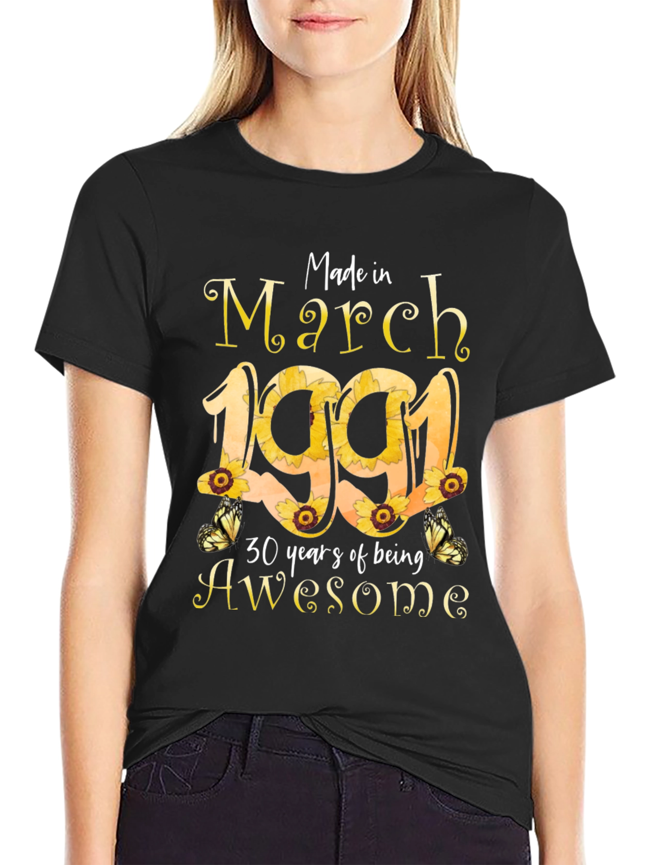 March 1991 Sunflower Birthday T-Shirt