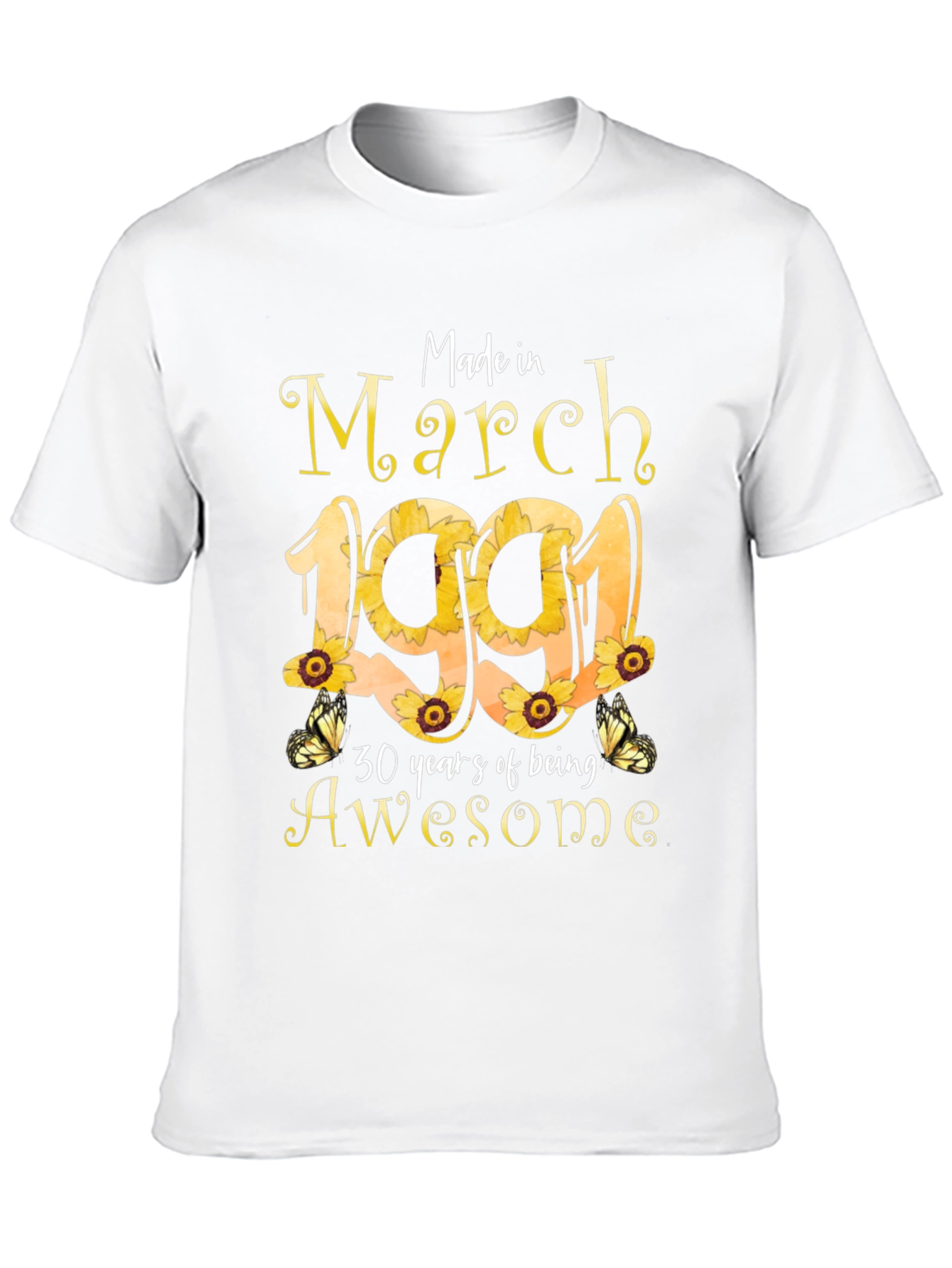March 1991 Sunflower Birthday T-Shirt