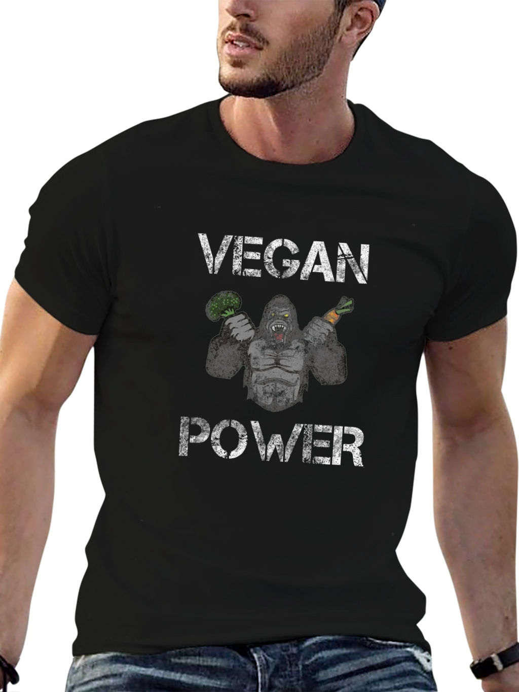 Vegan Power Gorilla Graphic Tee