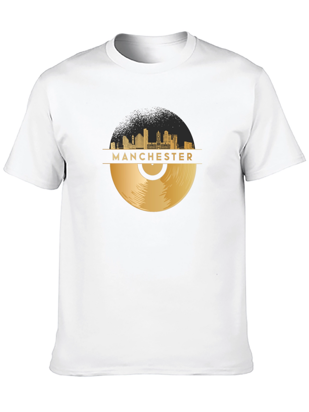 Manchester Skyline Vinyl Record Graphic Tee