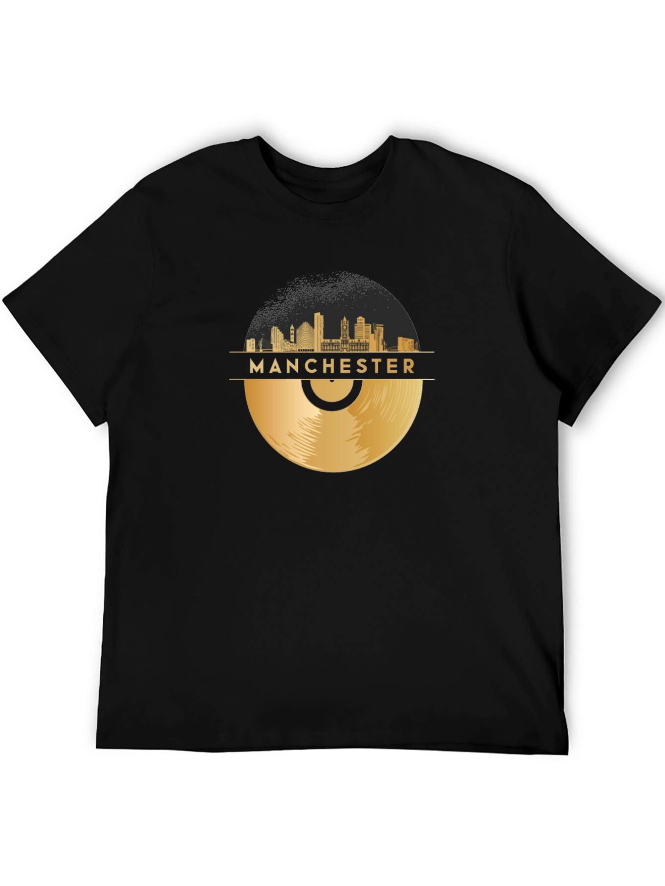 Manchester Skyline Vinyl Record Graphic Tee