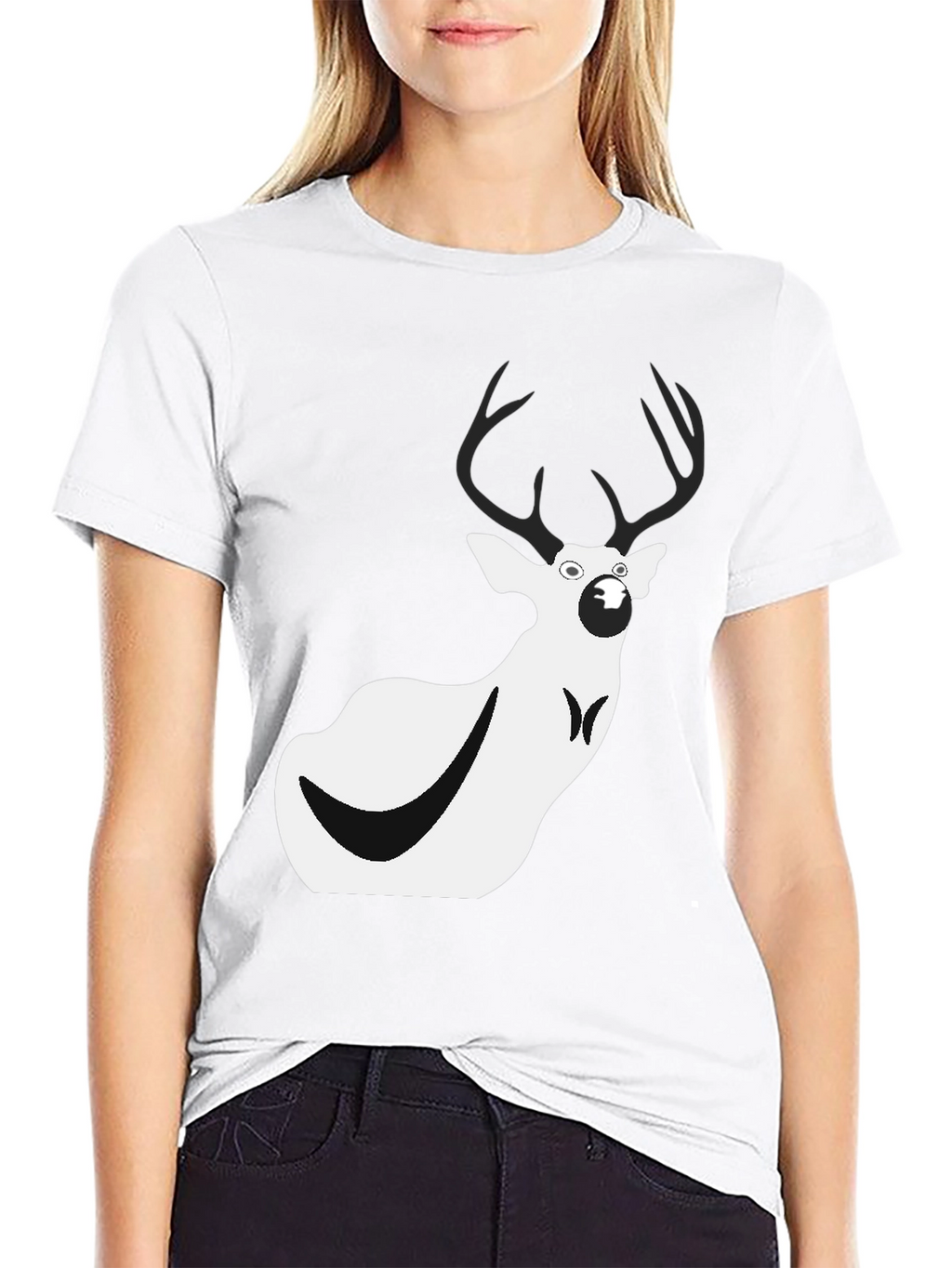 Funny Deer Graphic Tee - Mens Black T-Shirt