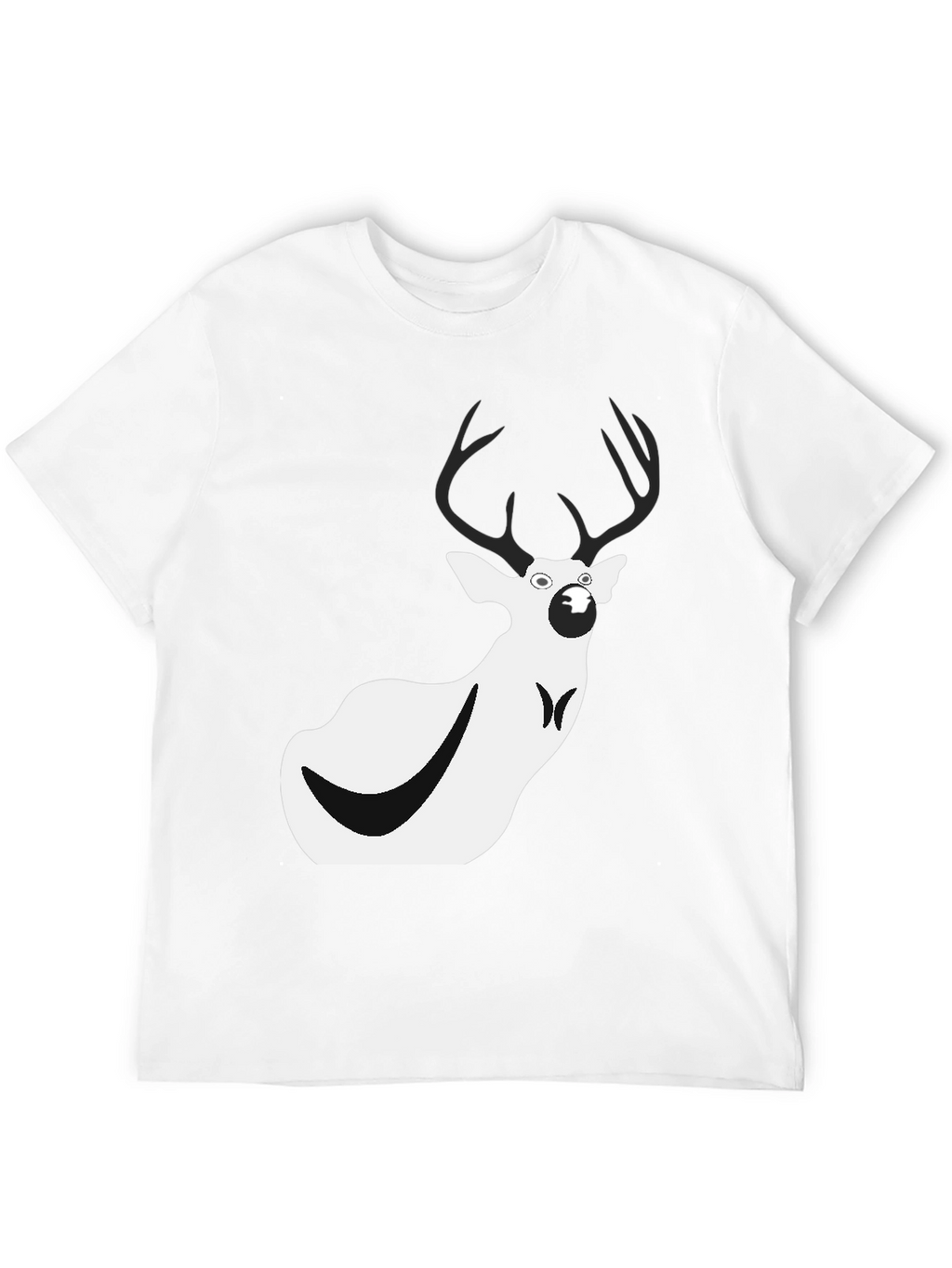 Funny Deer Graphic Tee - Mens Black T-Shirt