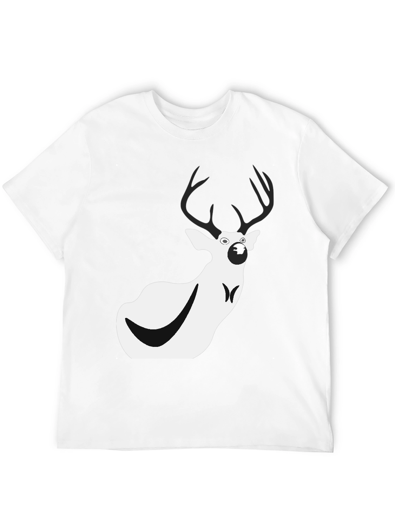 Funny Deer Graphic Tee - Mens Black T-Shirt