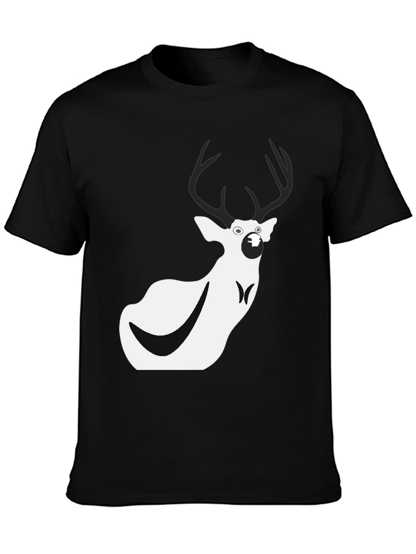 Funny Deer Graphic Tee - Mens Black T-Shirt