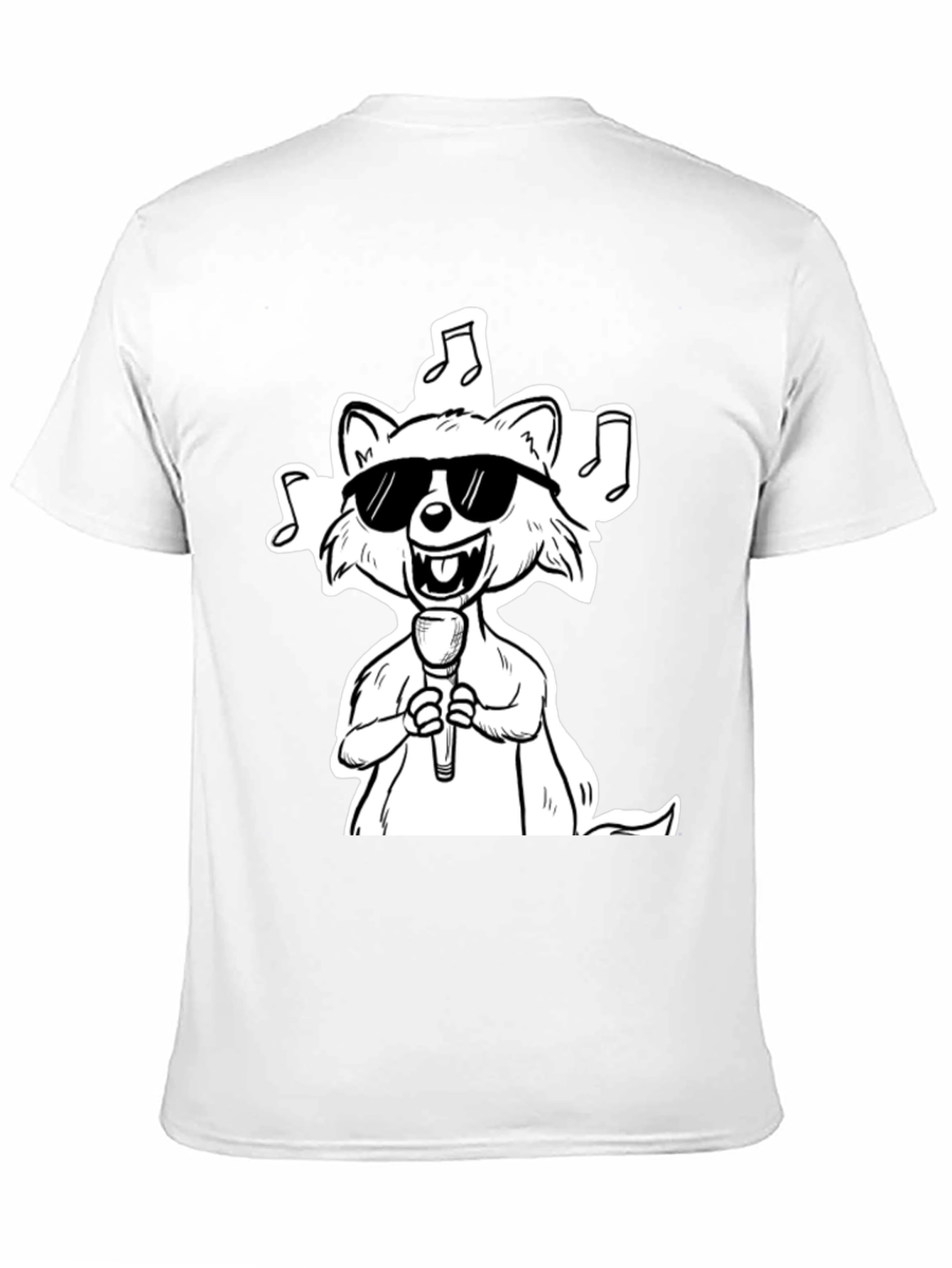 Cool Cartoon Raccoon Singer Graphic T-Shirt