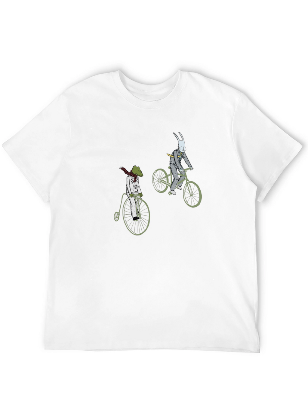 Mens Black T-Shirt with Cartoon Characters