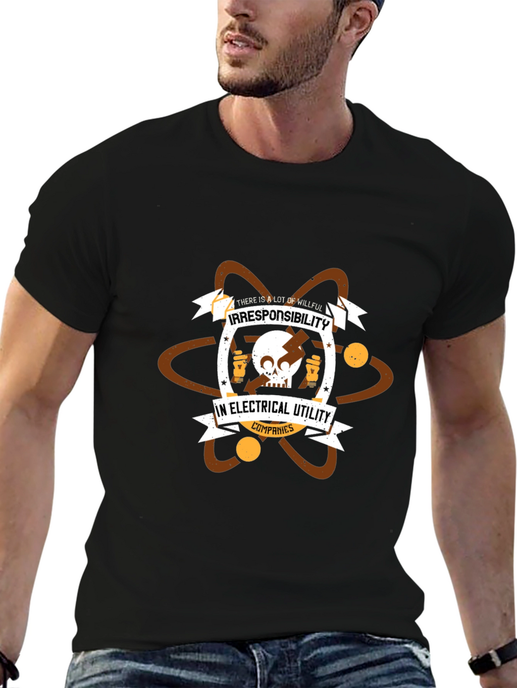 Irresponsibility in Electrical Utility Companies Black Tee
