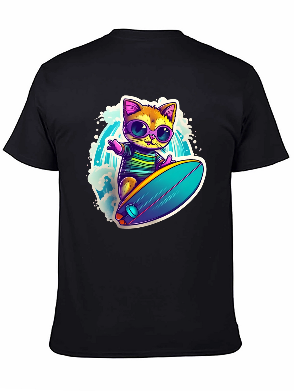 Cool Cat Surfing Graphic Tee