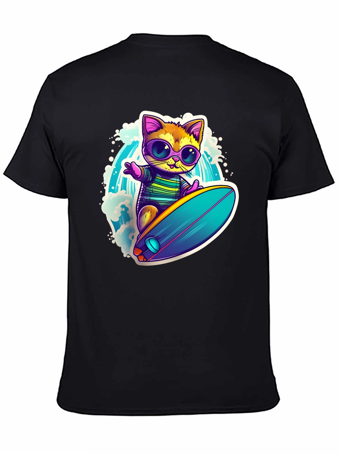Cool Cat Surfing Graphic Tee