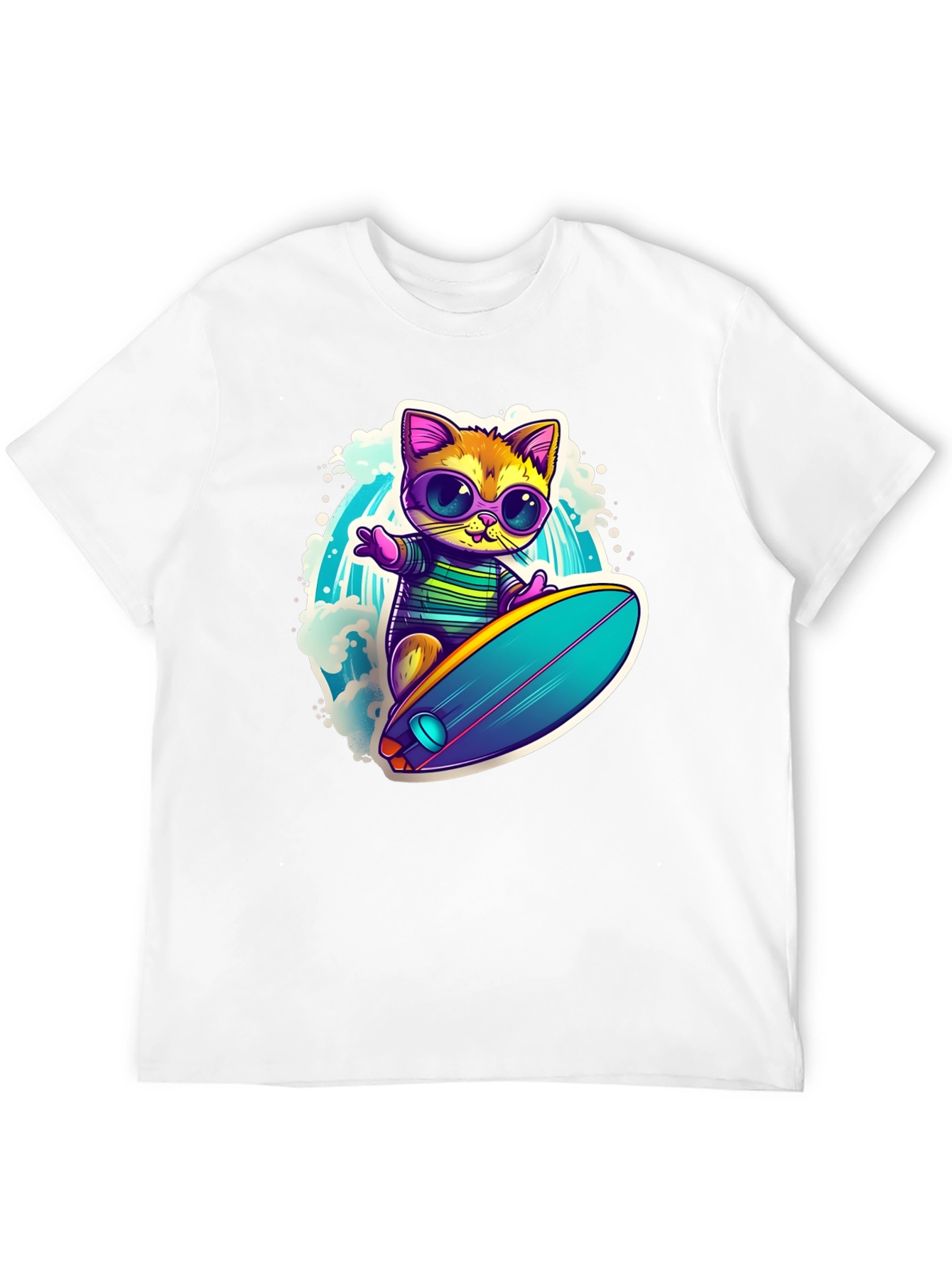 Cool Cat Surfing Graphic Tee